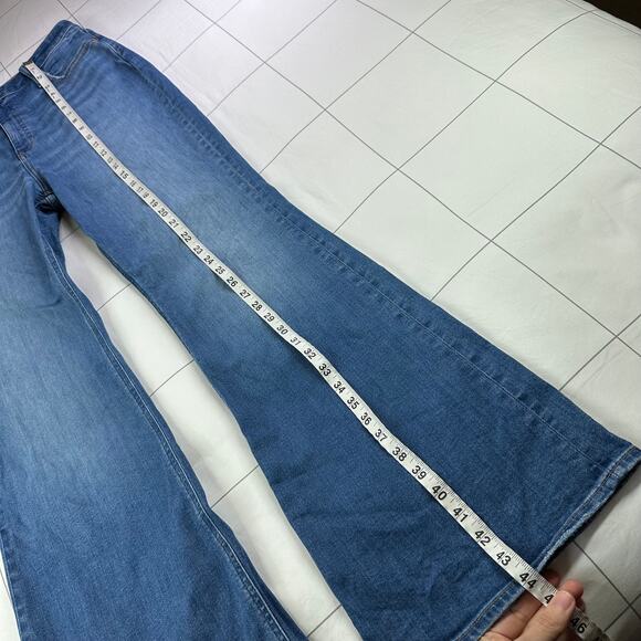 J.Crew Jeans Womens 32 Blue Skinny Flare Margaret Wash High Rise 70s Retro Boho - Picture 13 of 14